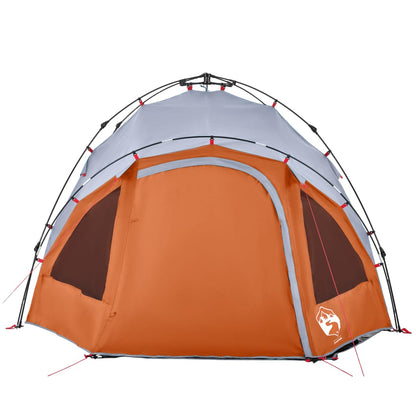 vidaXL Camping Tent Dome 3-Person Grey and Orange Quick Release - 36419