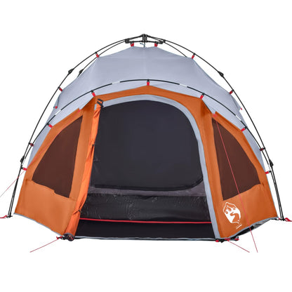vidaXL Camping Tent Dome 3-Person Grey and Orange Quick Release - 36419