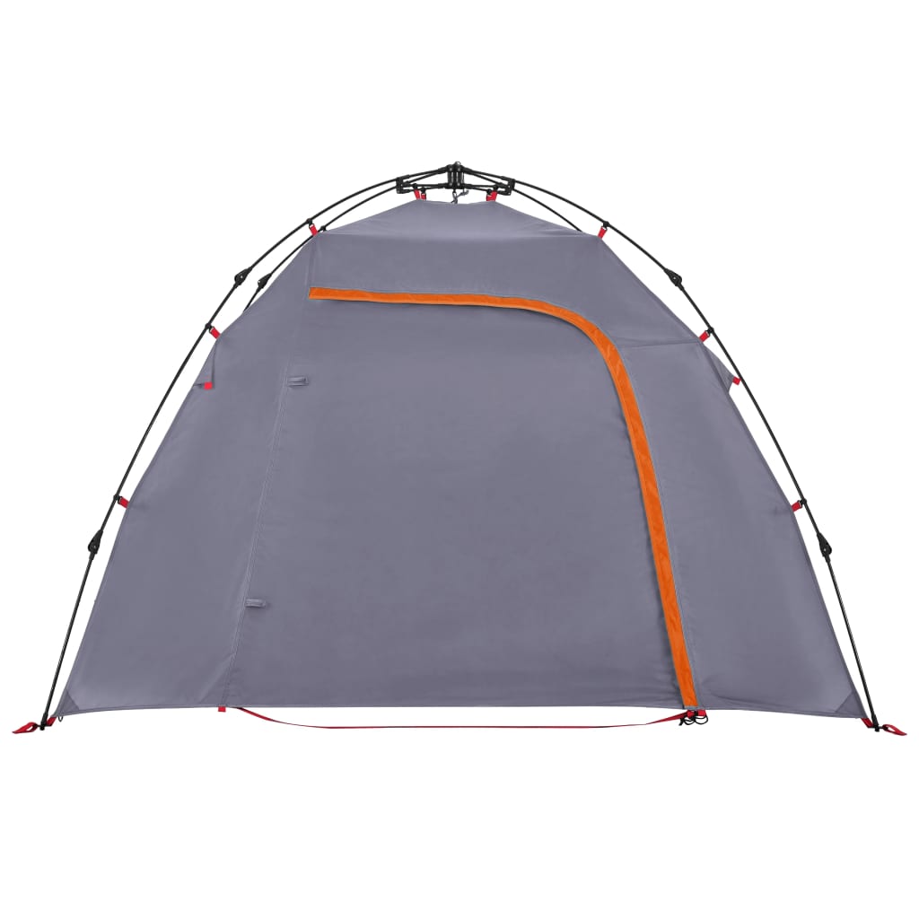 vidaXL Camping Tent Dome 3-Person Grey and Orange Quick Release - 36419