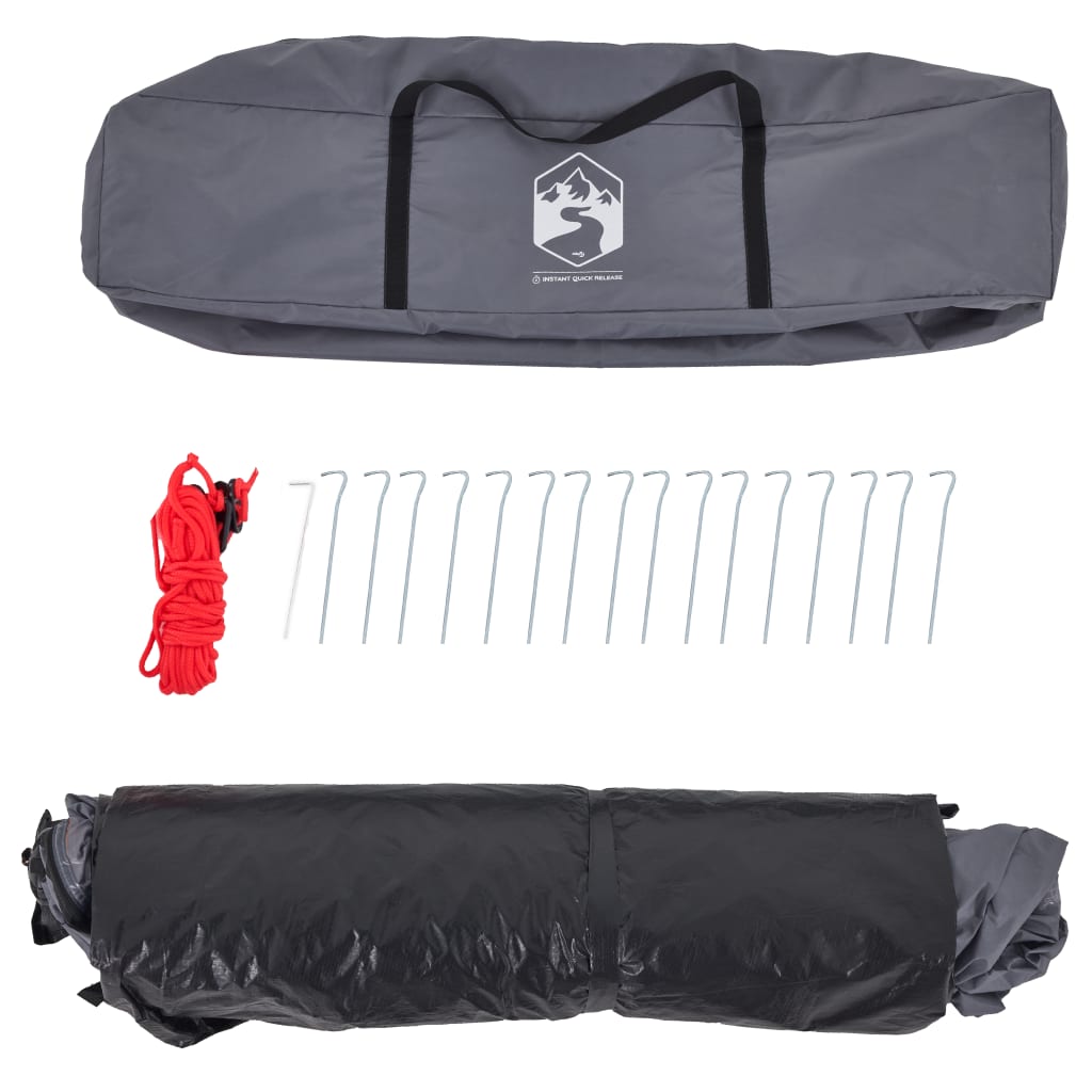 vidaXL Camping Tent Dome 3-Person Grey and Orange Quick Release - 36419