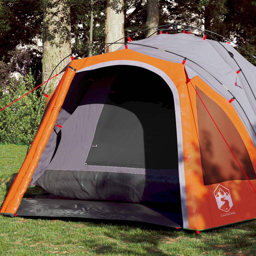 vidaXL Camping Tent Dome 3-Person Grey and Orange Quick Release - 36419