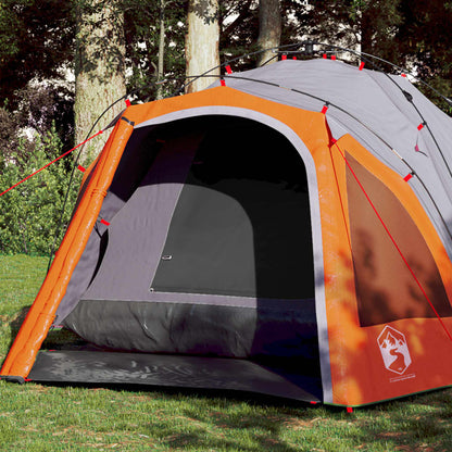 vidaXL Camping Tent Dome 3-Person Grey and Orange Quick Release - 36419
