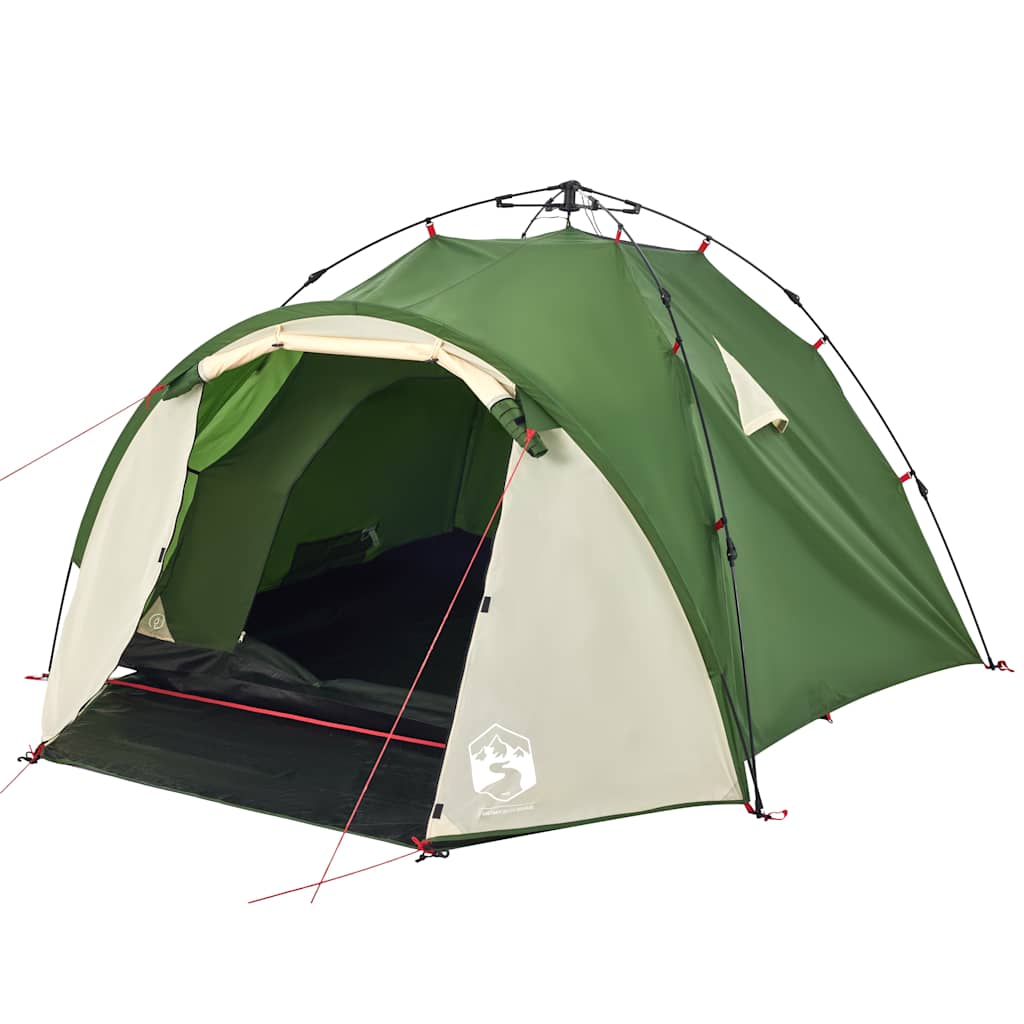vidaXL Camping Tent Dome 3-Person Green Quick Release - 36426