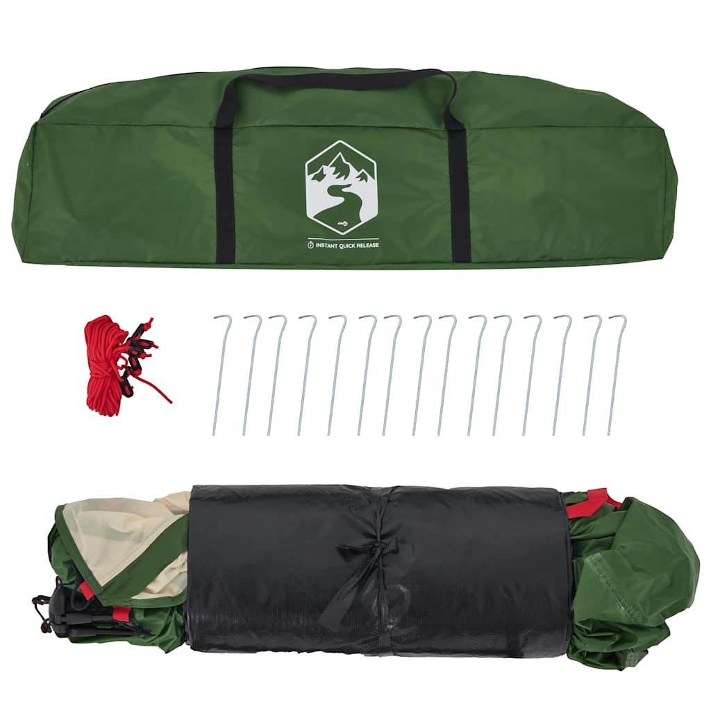 vidaXL Camping Tent Dome 3-Person Green Quick Release - 36426