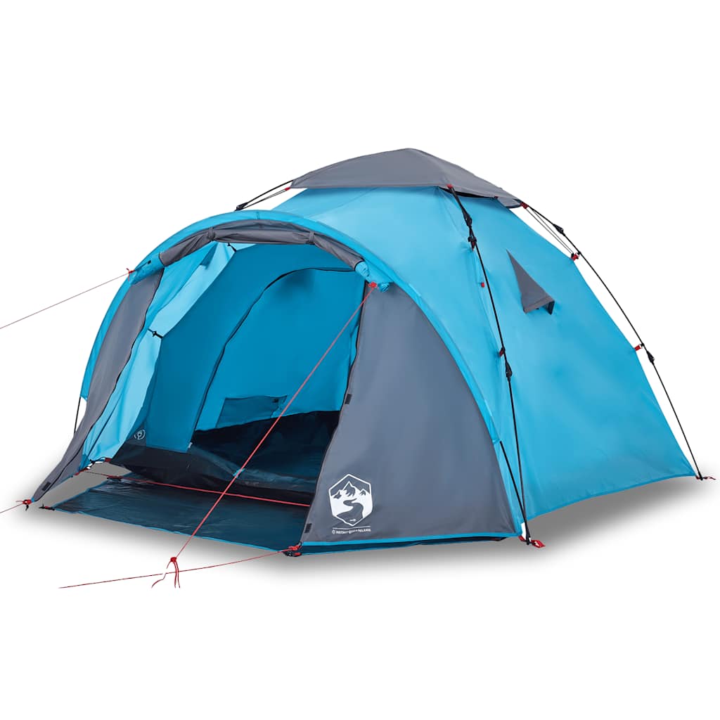 vidaXL Camping Tent Dome 3-Person Blue Quick Release - 36427