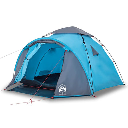 vidaXL Camping Tent Dome 3-Person Blue Quick Release - 36427