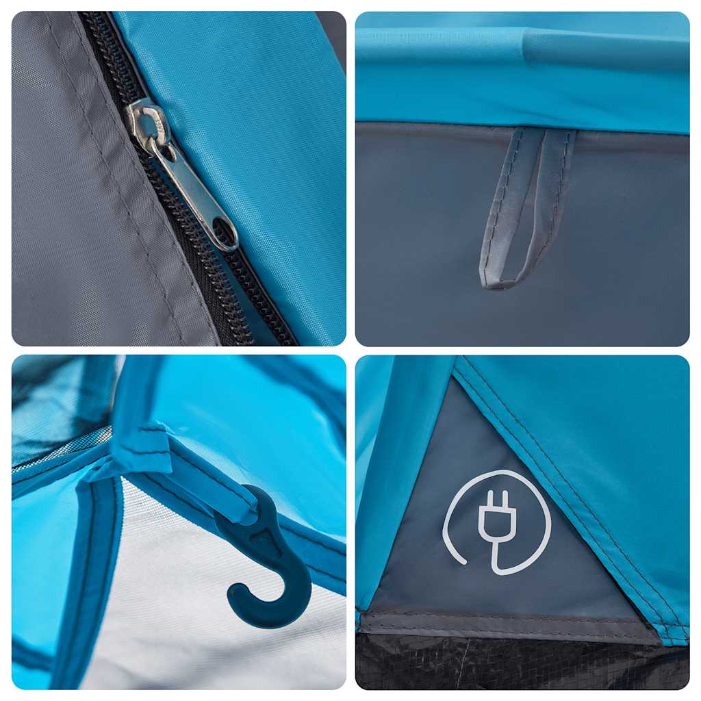 vidaXL Camping Tent Dome 3-Person Blue Quick Release - 36427