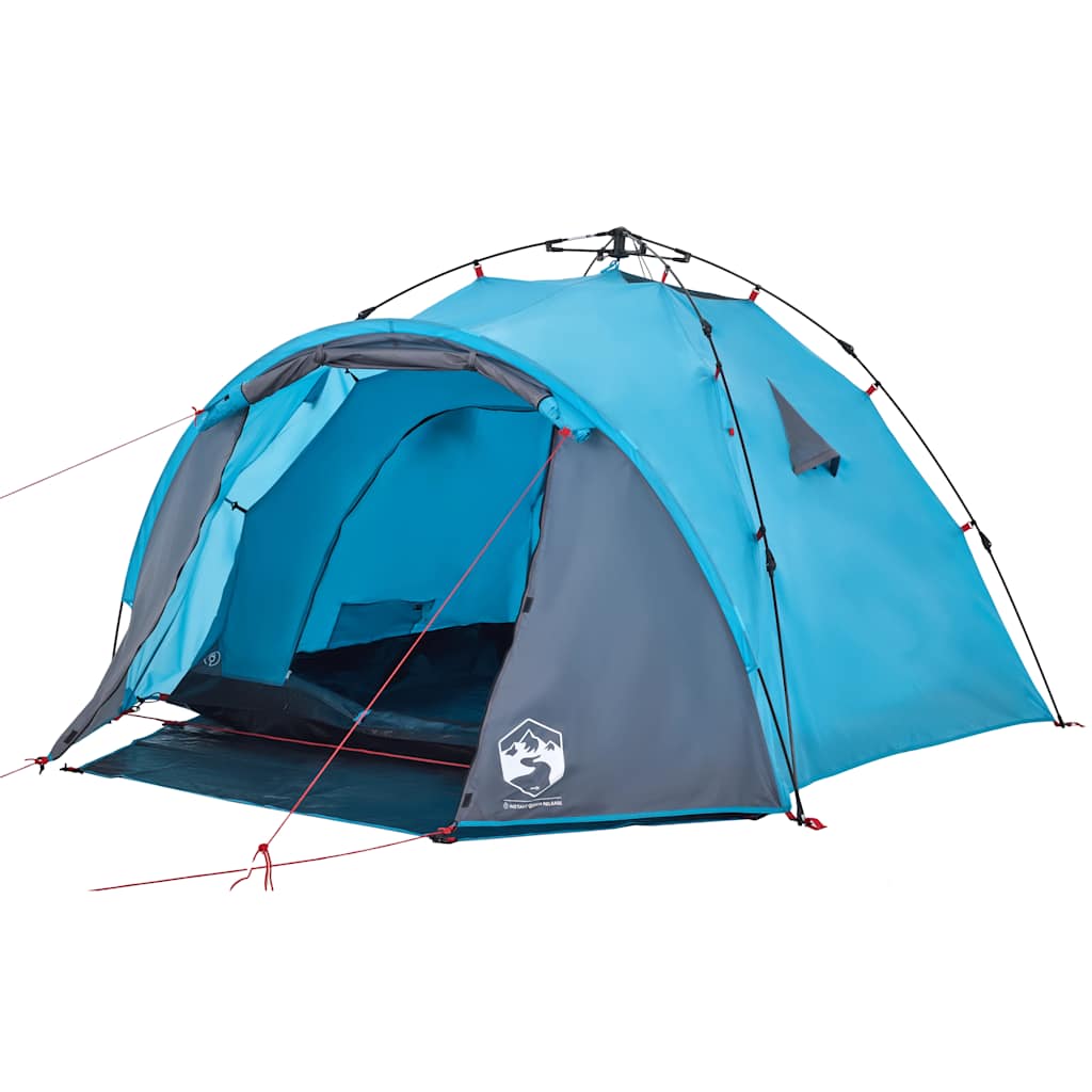 vidaXL Camping Tent Dome 3-Person Blue Quick Release - 36427