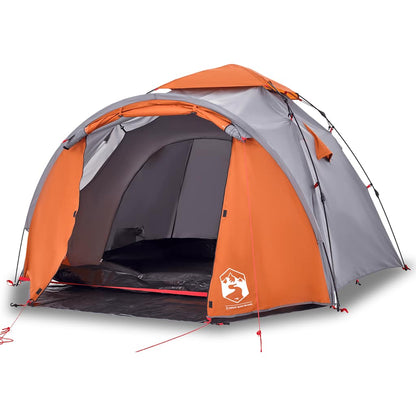 vidaXL Camping Tent Dome 3-Person Grey and Orange Quick Release - 36428