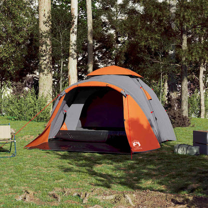 vidaXL Camping Tent Dome 3-Person Grey and Orange Quick Release - 36428