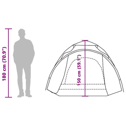 vidaXL Camping Tent Dome 3-Person Grey and Orange Quick Release - 36428