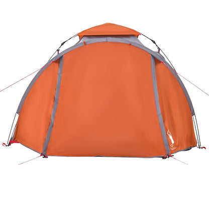 vidaXL Camping Tent Dome 3-Person Grey and Orange Quick Release - 36428
