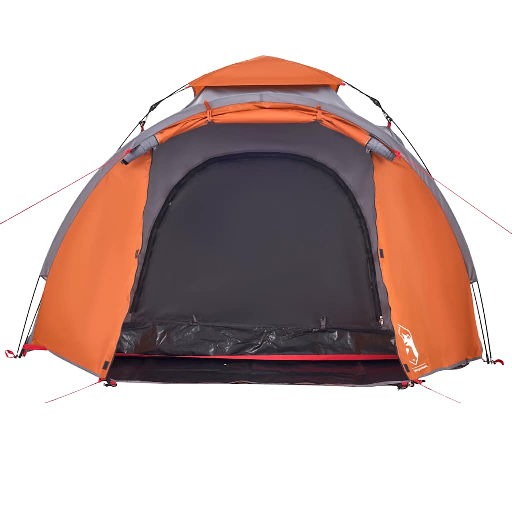 vidaXL Camping Tent Dome 3-Person Grey and Orange Quick Release - 36428