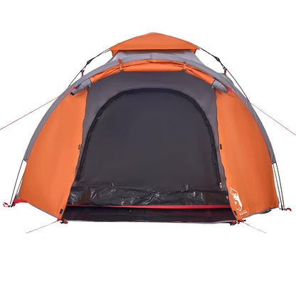 vidaXL Camping Tent Dome 3-Person Grey and Orange Quick Release - 36428