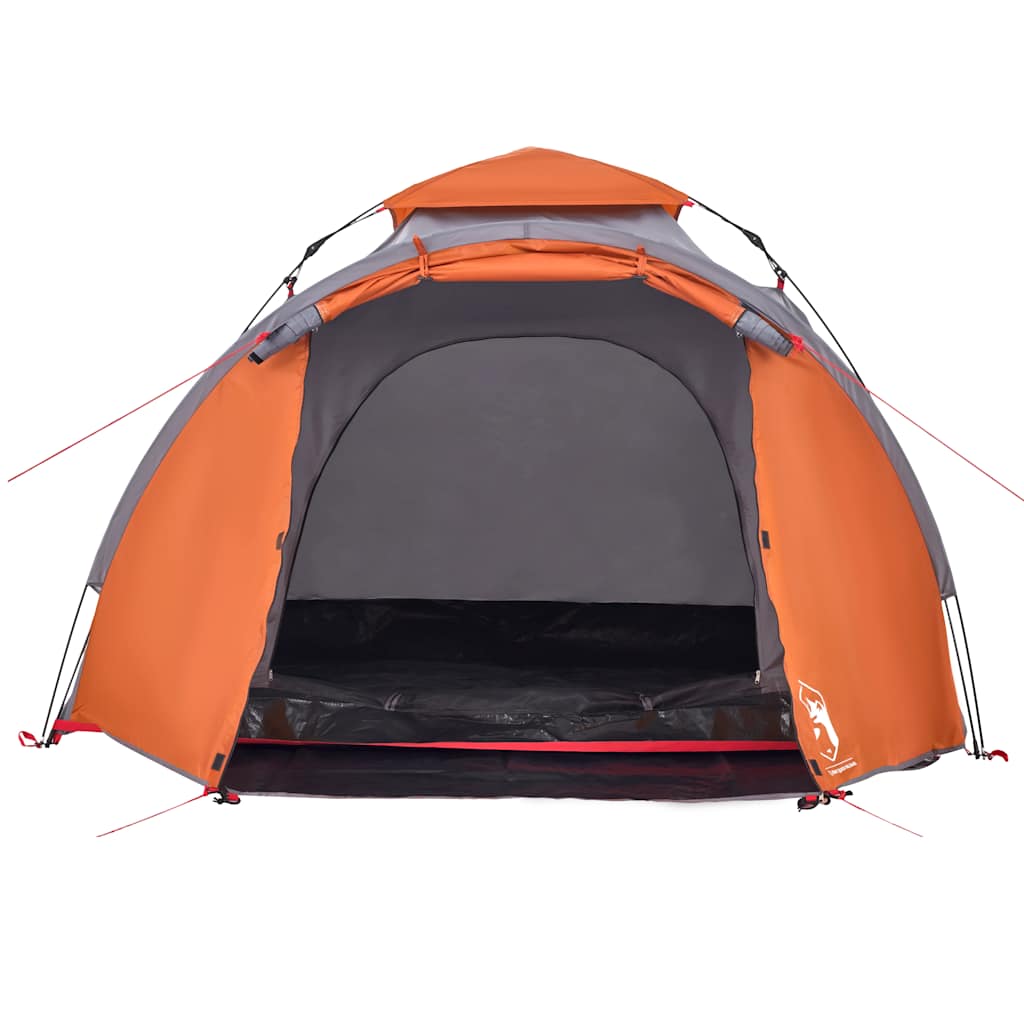 vidaXL Camping Tent Dome 3-Person Grey and Orange Quick Release - 36428