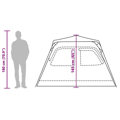 vidaXL Camping Tent Dome 4-Person Green Quick Release - 36433