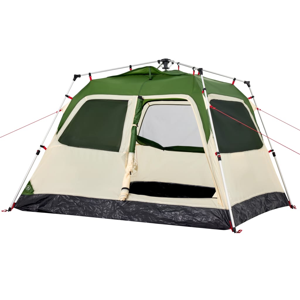 vidaXL Camping Tent Dome 4-Person Green Quick Release - 36433