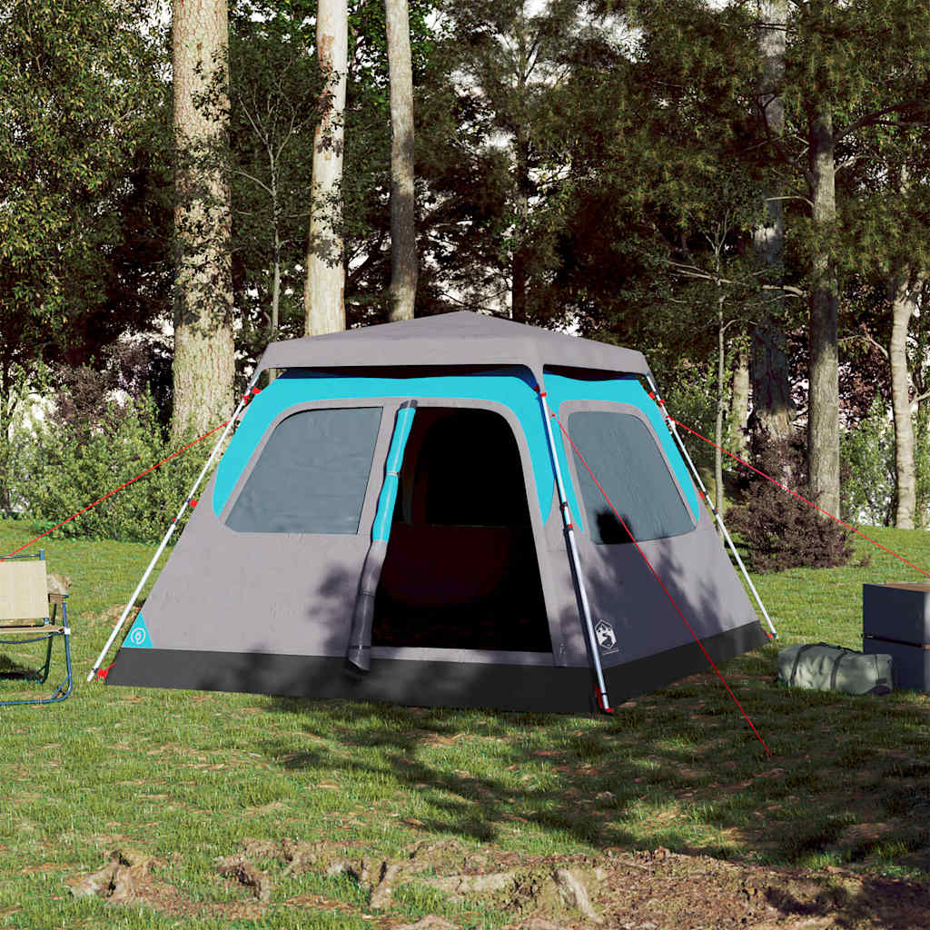 vidaXL Camping Tent Dome 4-Person Blue Quick Release - 36444