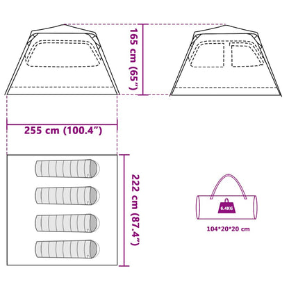 vidaXL Camping Tent Dome 4-Person Blue Quick Release - 36444