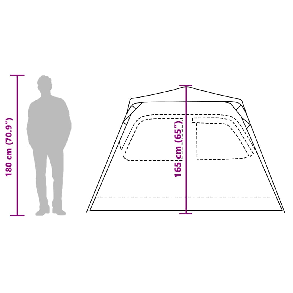 vidaXL Camping Tent Dome 4-Person Blue Quick Release - 36444