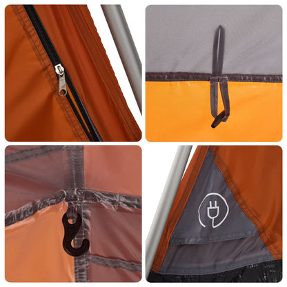 vidaXL Camping Tent Dome 4-Person Grey and Orange Quick Release - 36445