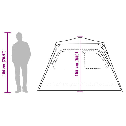 vidaXL Camping Tent Dome 4-Person Grey and Orange Quick Release - 36445