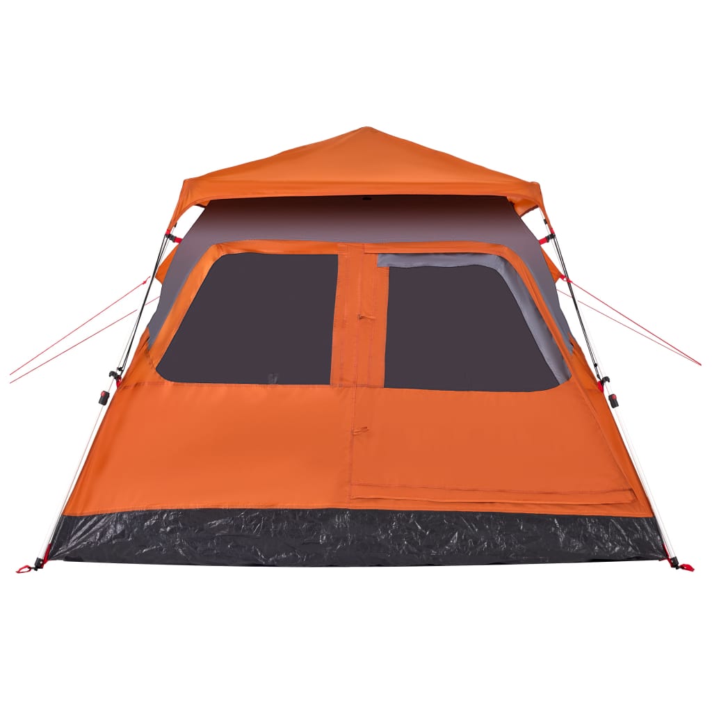 vidaXL Camping Tent Dome 4-Person Grey and Orange Quick Release - 36445