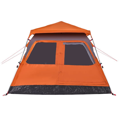 vidaXL Camping Tent Dome 4-Person Grey and Orange Quick Release - 36445