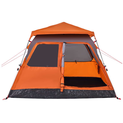 vidaXL Camping Tent Dome 4-Person Grey and Orange Quick Release - 36445