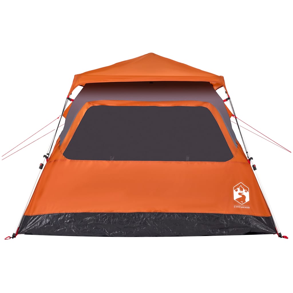 vidaXL Camping Tent Dome 4-Person Grey and Orange Quick Release - 36445