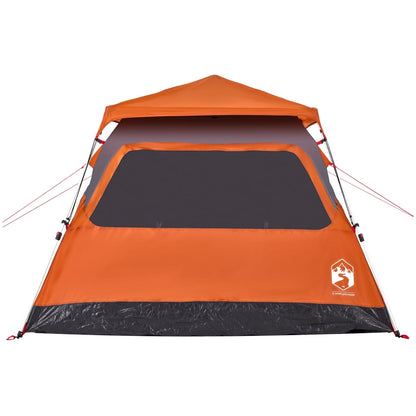 vidaXL Camping Tent Dome 4-Person Grey and Orange Quick Release - 36445