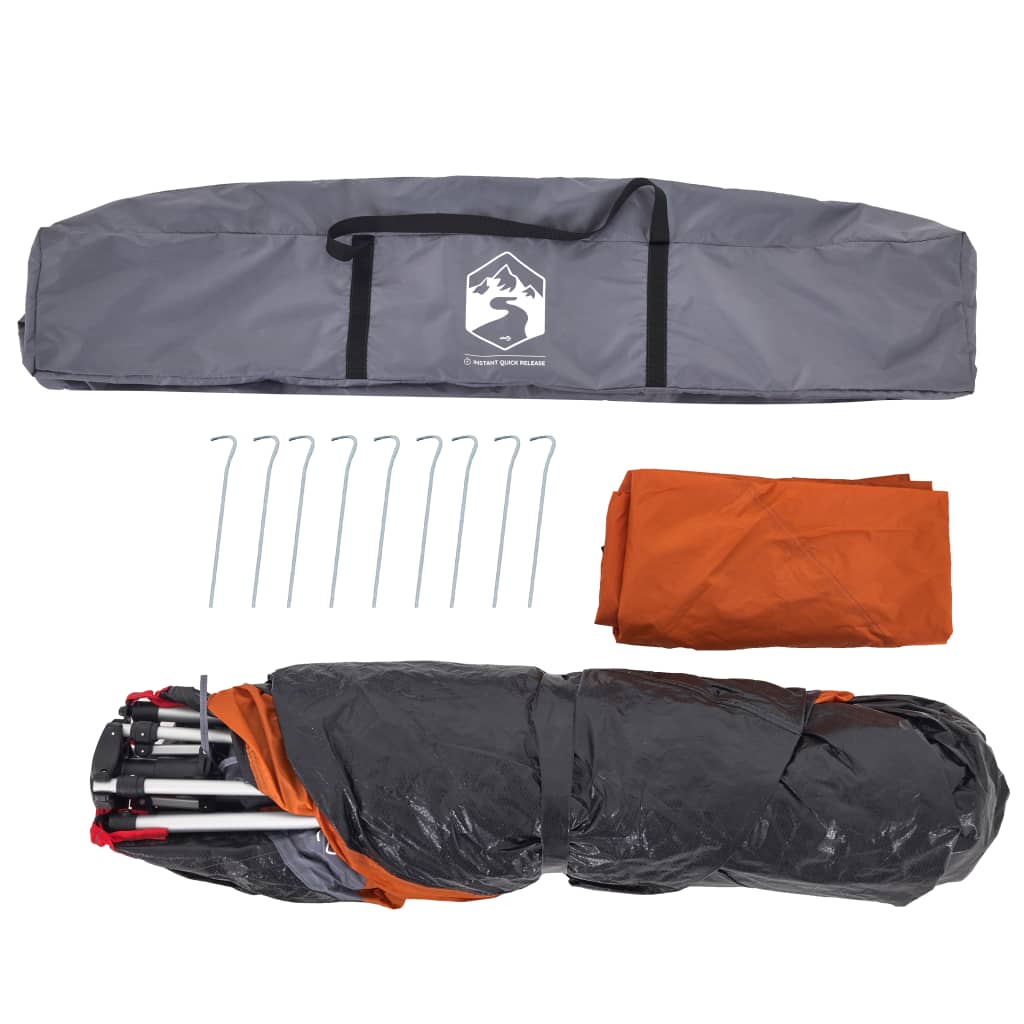 vidaXL Camping Tent Dome 4-Person Grey and Orange Quick Release - 36445