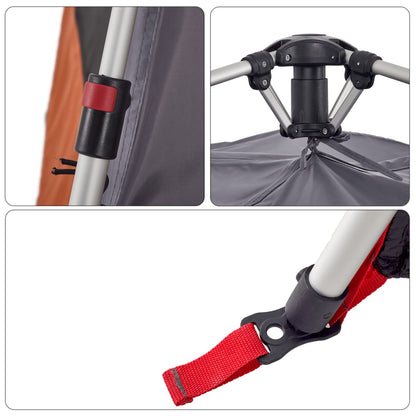 vidaXL Camping Tent Dome 4-Person Grey and Orange Quick Release - 36445