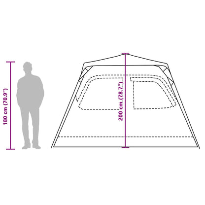 vidaXL Family Tent Dome 6-Person Green Quick Release