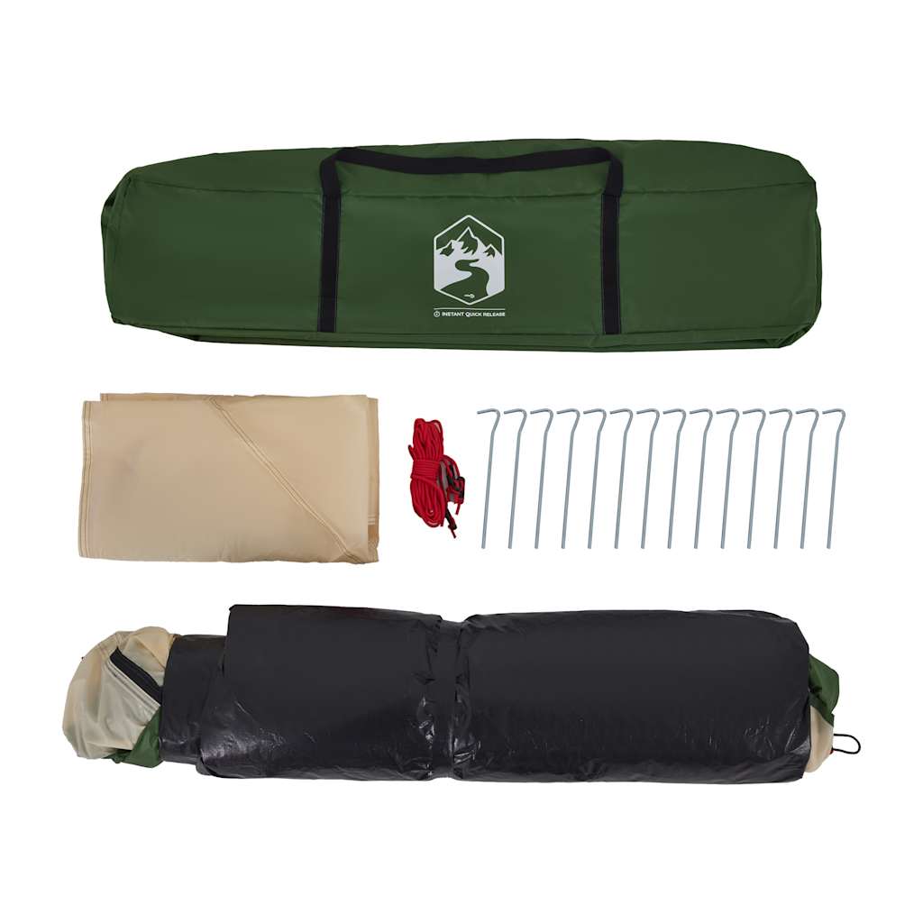 vidaXL Camping Tent Dome 4-Person Green Quick Release - 36451