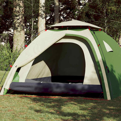vidaXL Camping Tent Dome 4-Person Green Quick Release - 36451