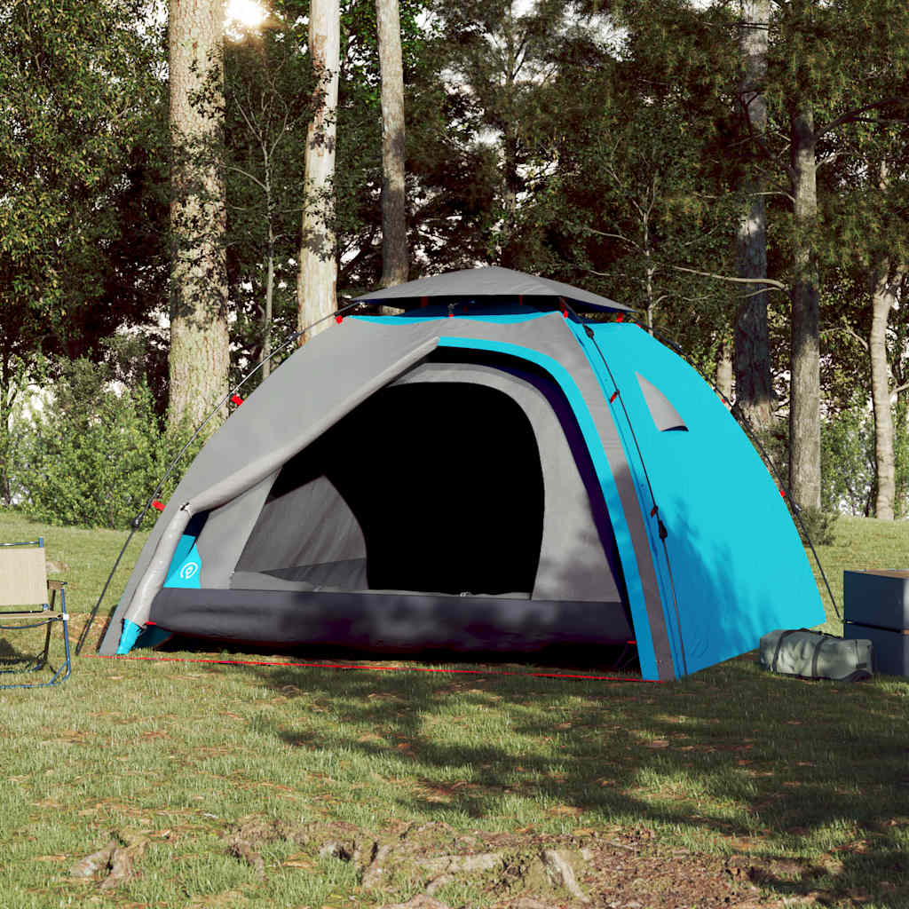 vidaXL Camping Tent Dome 4-Person Blue Quick Release - 36460