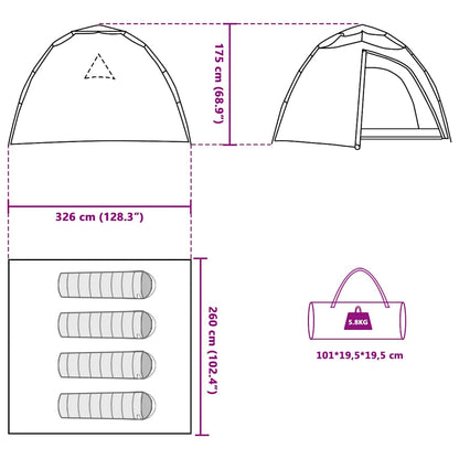 vidaXL Camping Tent Dome 4-Person Blue Quick Release - 36460
