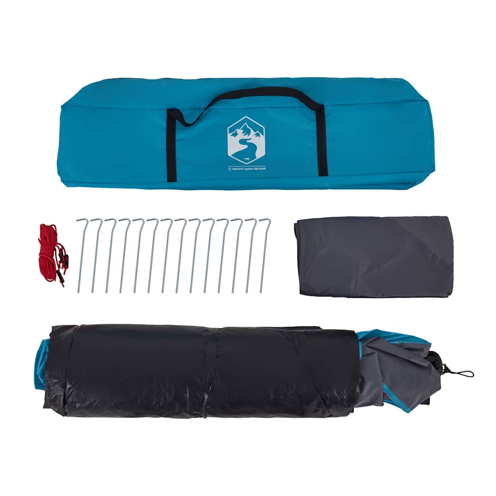 vidaXL Camping Tent Dome 4-Person Blue Quick Release - 36460