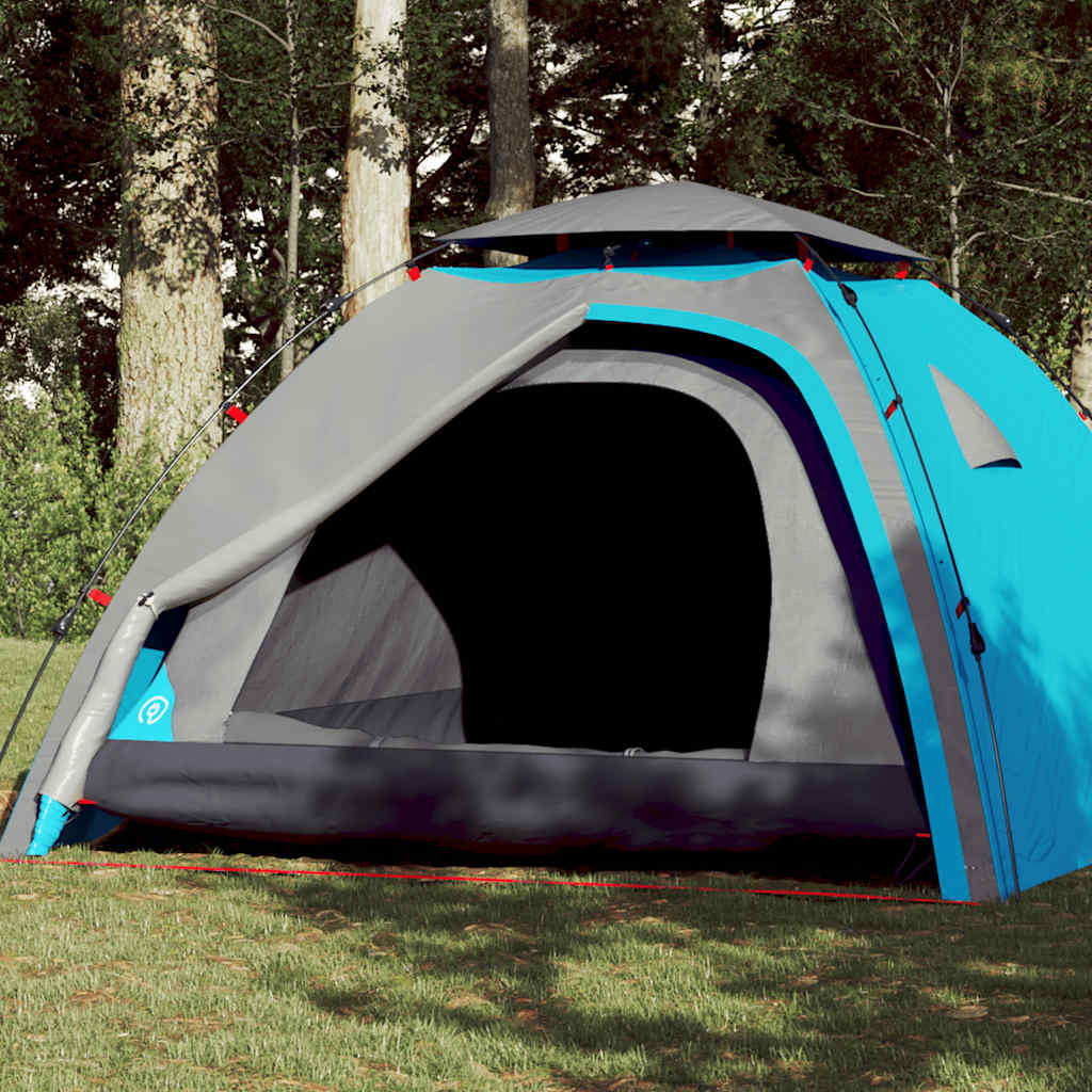 vidaXL Camping Tent Dome 4-Person Blue Quick Release - 36460
