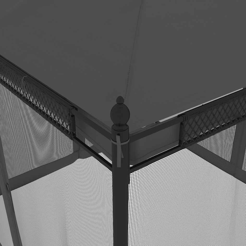 vidaXL Gazebo with Mesh Walls Anthracite 2.93x2.93 m Steel