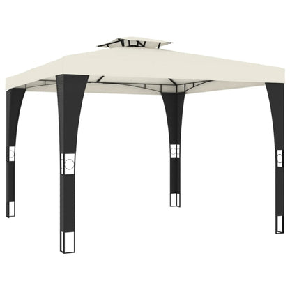 vidaXL Gazebo with Double Roof Cream 2.98x2.98 m Steel