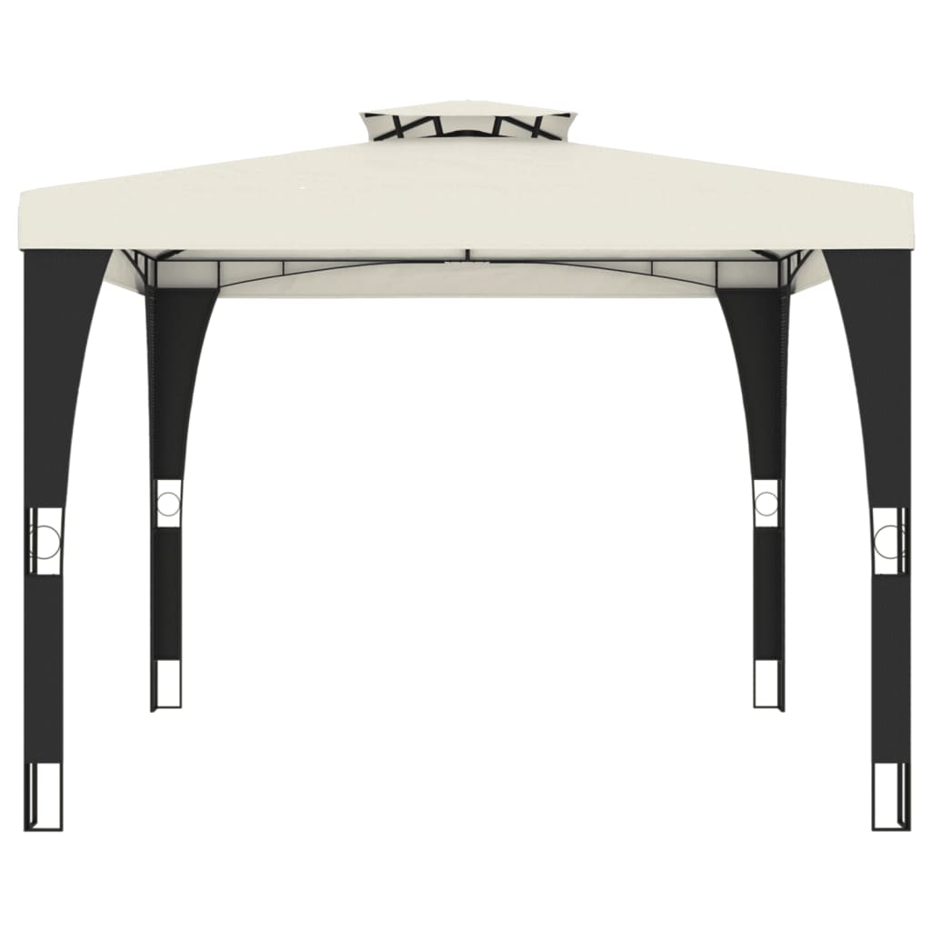 vidaXL Gazebo with Double Roof Cream 2.98x2.98 m Steel