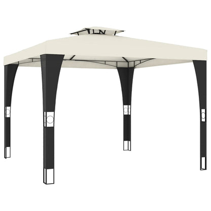 vidaXL Gazebo with Double Roof Cream 2.98x2.98 m Steel