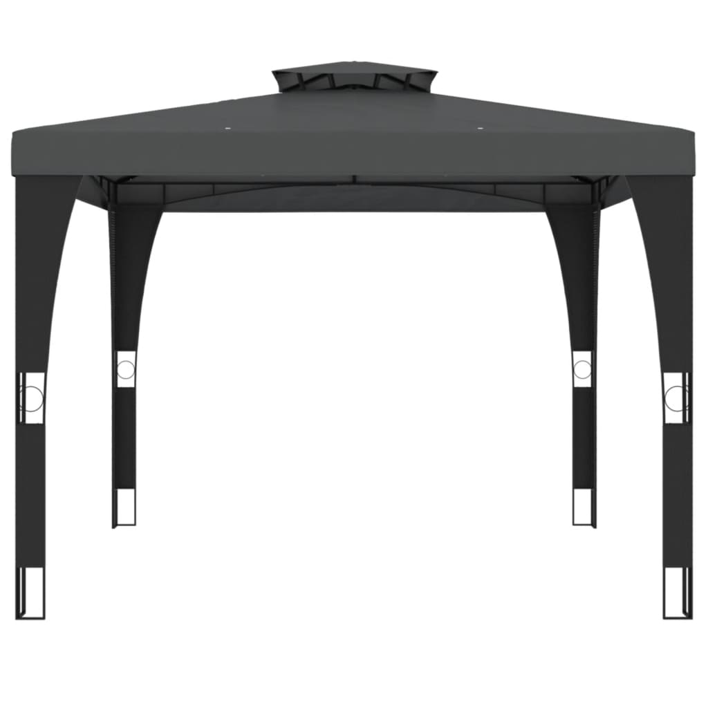 vidaXL Gazebo with Double Roof Anthracite 2.98x2.98 m Steel