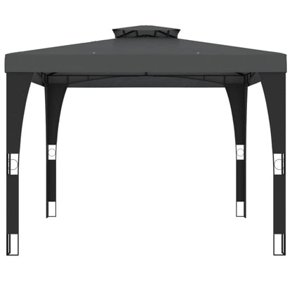 vidaXL Gazebo with Double Roof Anthracite 2.98x2.98 m Steel