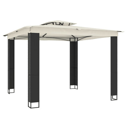 vidaXL Gazebo | Anthracite | Powder-coated steel | Large - Cream - 2.94 x 2.94 m