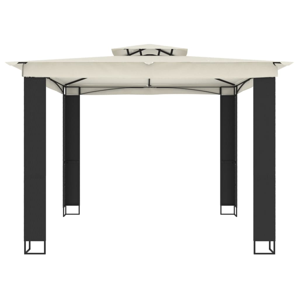 vidaXL Gazebo | Anthracite | Powder-coated steel | Large - Cream - 2.94 x 2.94 m