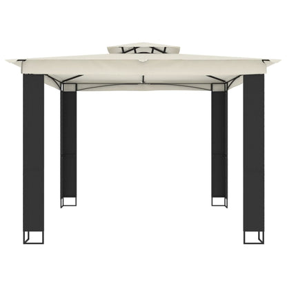 vidaXL Gazebo | Anthracite | Powder-coated steel | Large - Cream - 2.94 x 2.94 m
