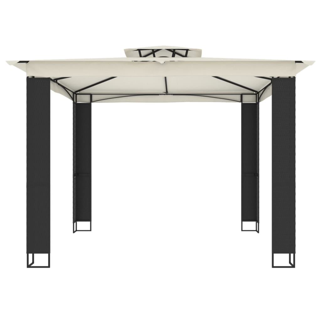 vidaXL Gazebo | Anthracite | Powder-coated steel | Large - Cream - 2.94 x 2.94 m